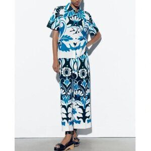 Zara printed high waisted pants